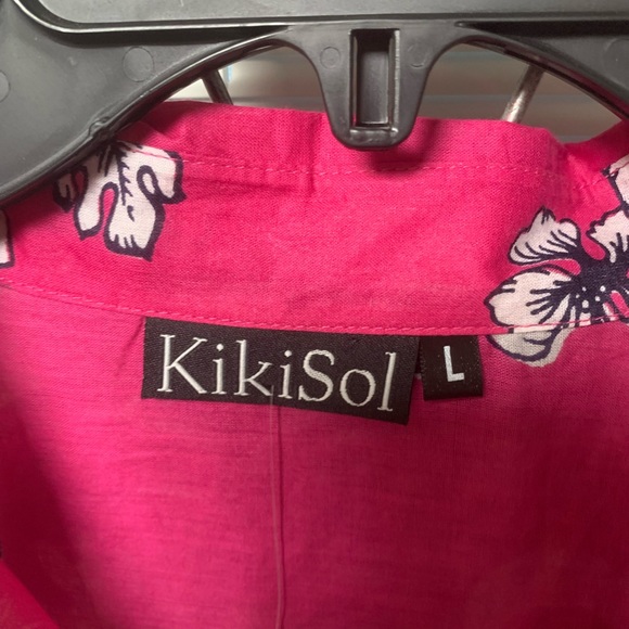 Kiki Sol Fuchsia Floral Print Top Blouse - Picture 2 of 5